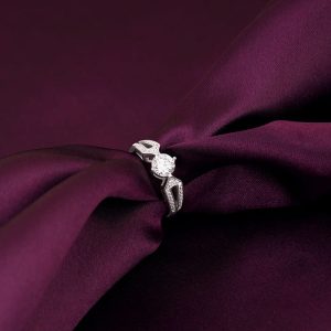Silver Zircon Elegant Loop Ring